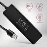 Axagon HUE-C1A interface hub USB 3.2 Gen 1 (3.1 Gen 1) Type-A 5000 Mbit/s Sort