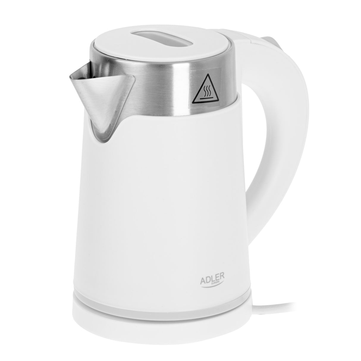 Adler AD 1372W elkedel 0,6 L 800 W Metallic, Hvid