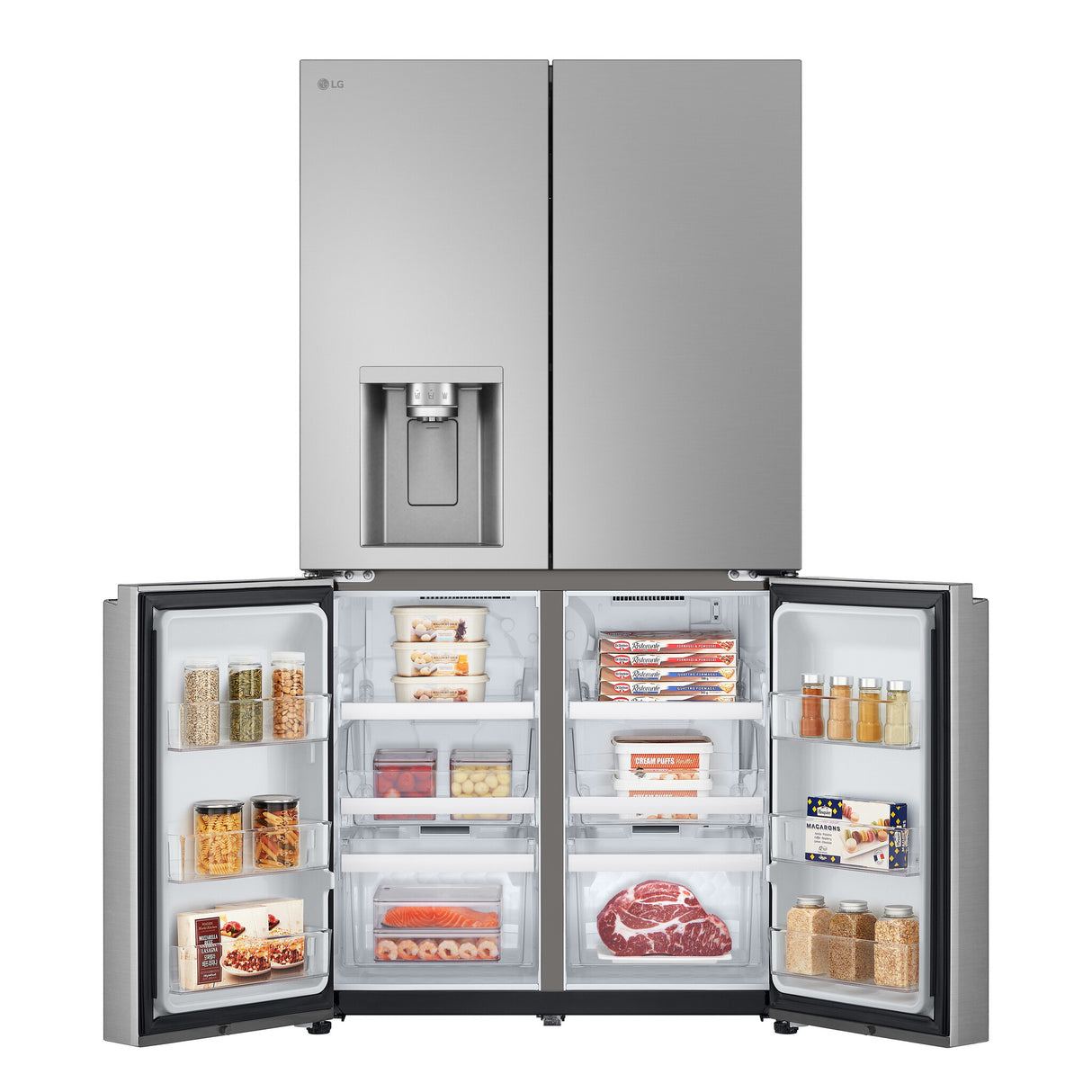 LG GML960PYFE side-by-side køle-fryseskab Fritstående 637 L Sølv