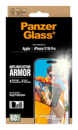 PanzerGlass ® Anti-Reflective Armor Skærmbeskyttelse iPhone 17 | iPhone 16 Pro m. EasyAligner