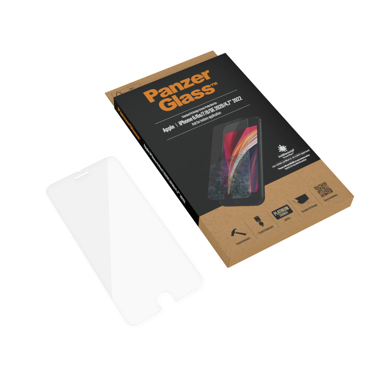 PanzerGlass ® Skærmbeskyttelse iPhone 8 | 7 | 6s | 6 | SE (2020/2022) | Standard Fit