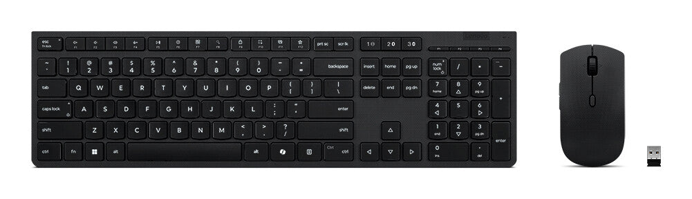 Lenovo 4X31R64351 tastatur Mus inkluderet Kontor RF trådløs + Bluetooth US engelsk Sort