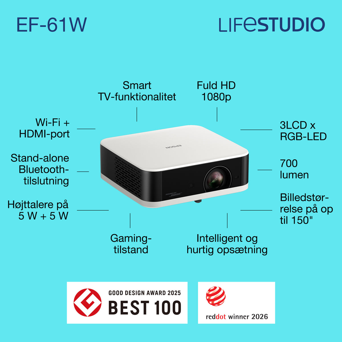 Epson Lifestudio Pop — EF-61W Diamanthvid