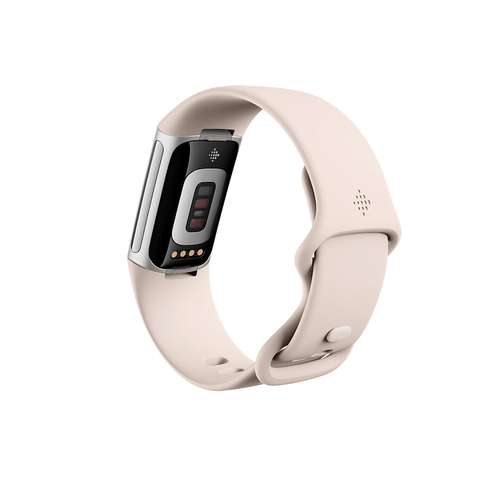 Fitbit Charge 6 AMOLED Aktivitetstracker til håndled Beige, Sølv