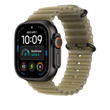 Apple Ocean-rem i halvtransparent tanggrøn, 49 mm - i farven sort titanium