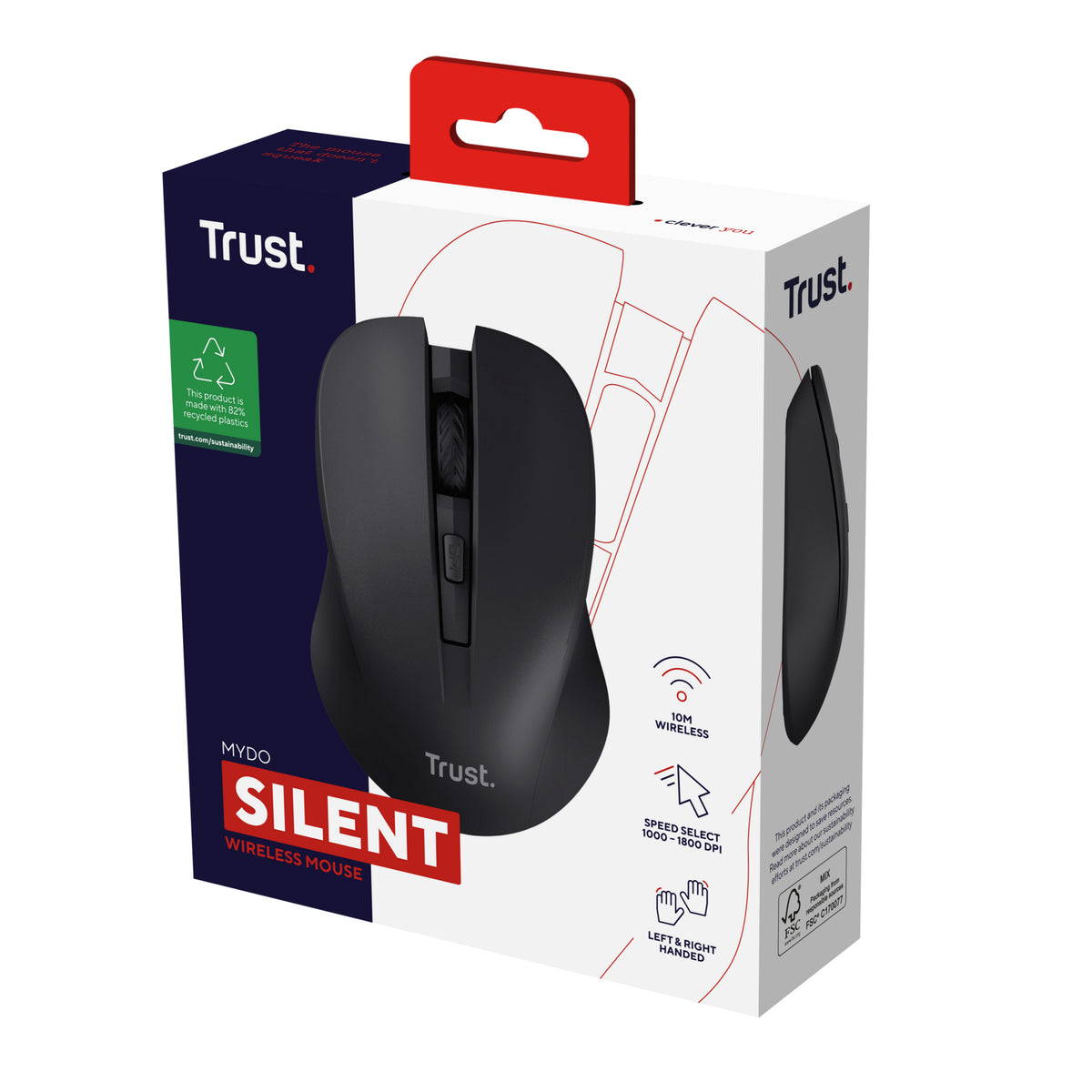Trust Mydo Silent wireless 302370 trådløs mus sort