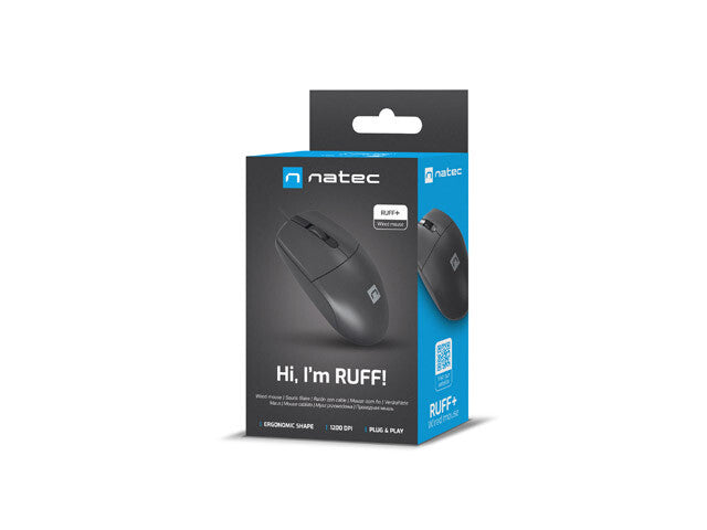 NATEC Ruff Plus mus Kontor Højre hånd USB Type-A Optisk 1200 dpi
