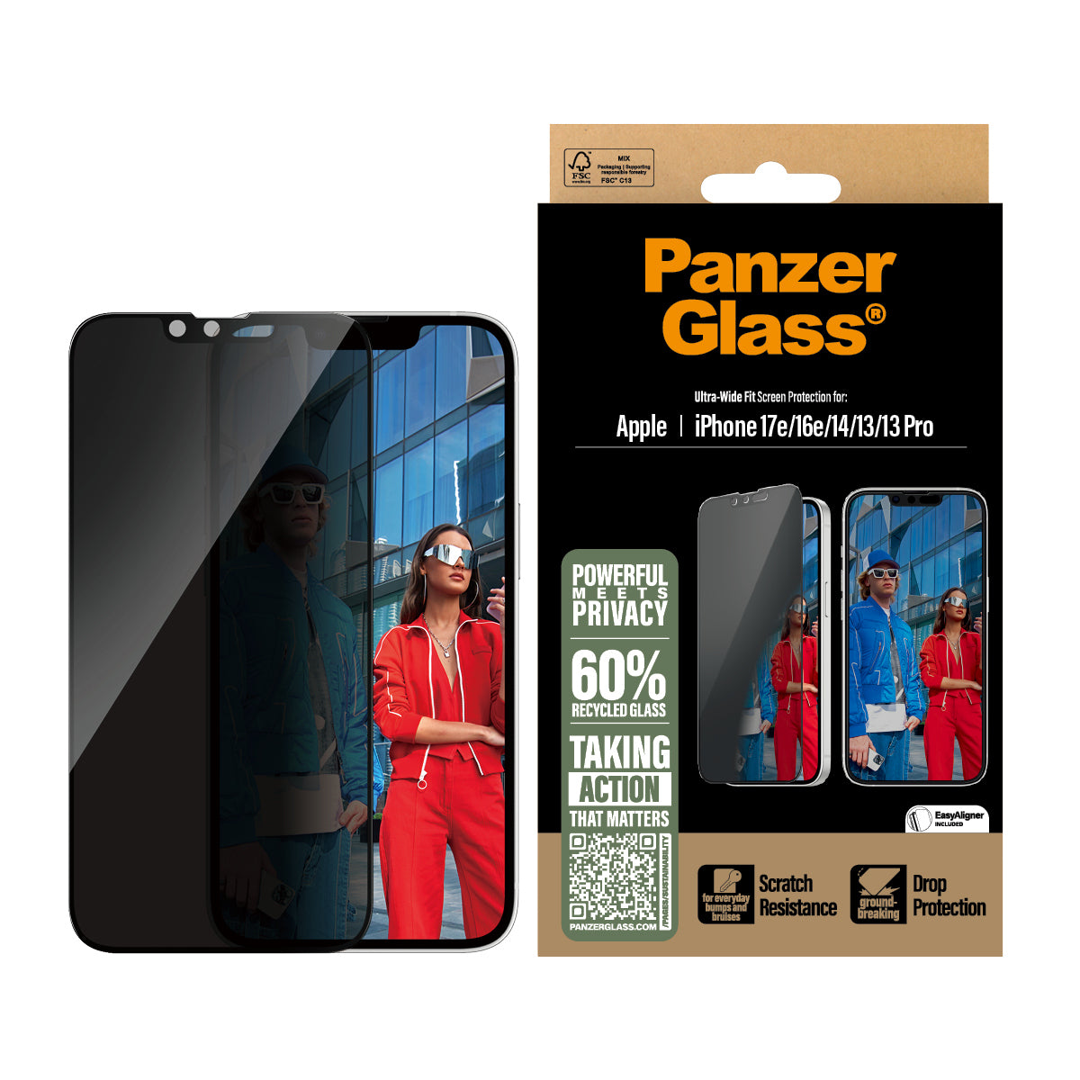 PanzerGlass Priv.Screen Protec. iPhone 16e Ultra-Wide Fit Al