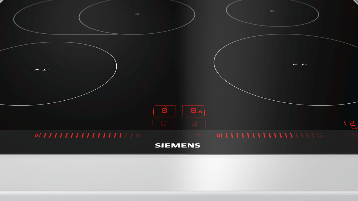 Siemens EH675LFC1E kogeplade Sort, Rustfrit stål Indbygget Zone induktionskogeplade 4 zone(s)