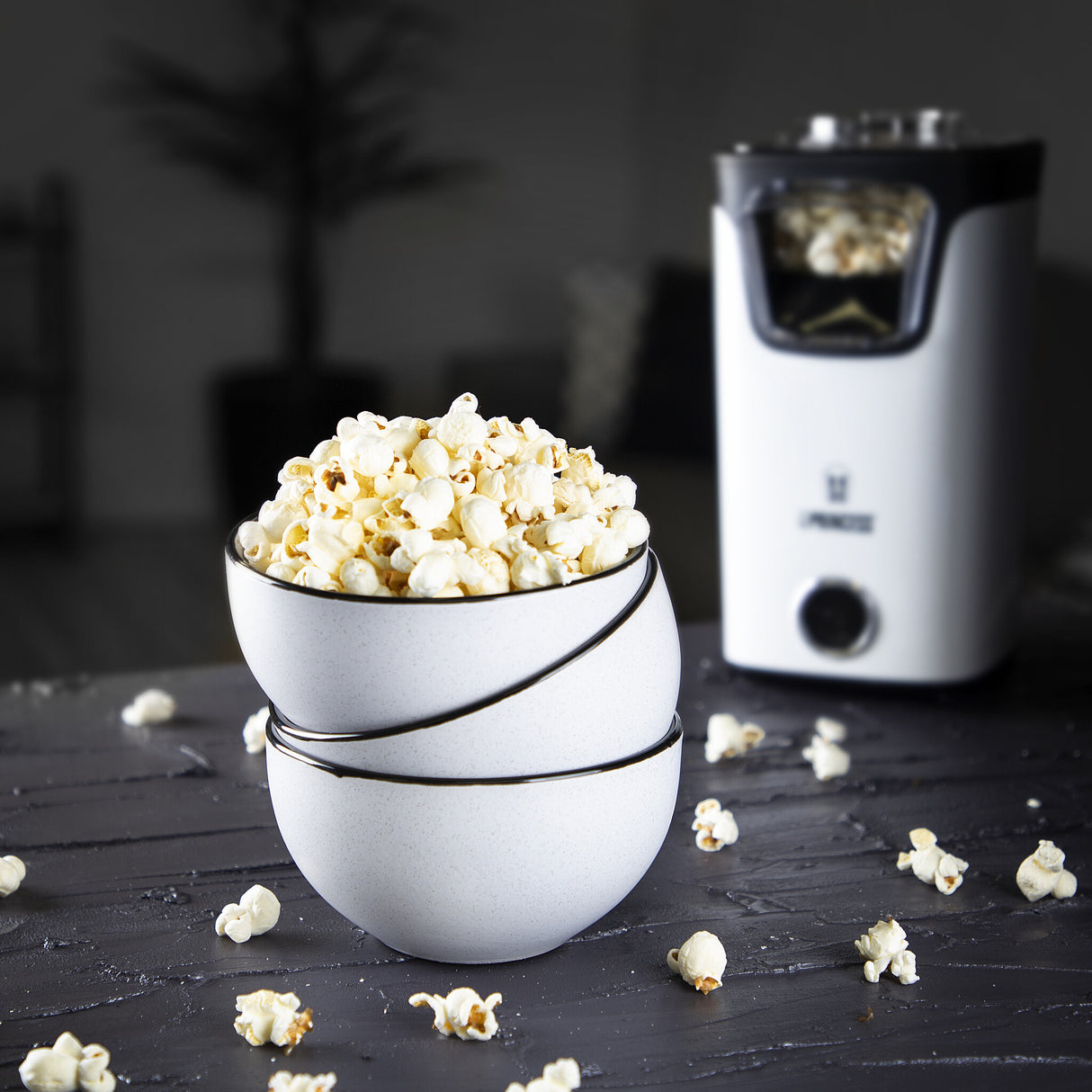 Princess 292986 popcornmaskine Sort, Hvid 3 min. 1100 W