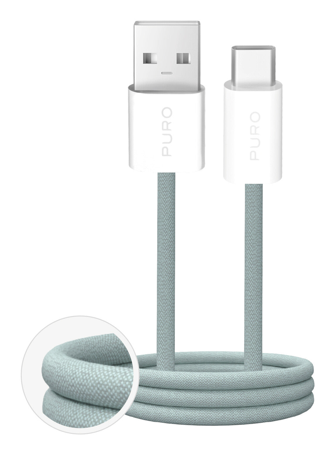 PURO PUCAC10WFABK415MTGRN USB-kabel USB 2.0 1,5 m USB A USB C Grøn