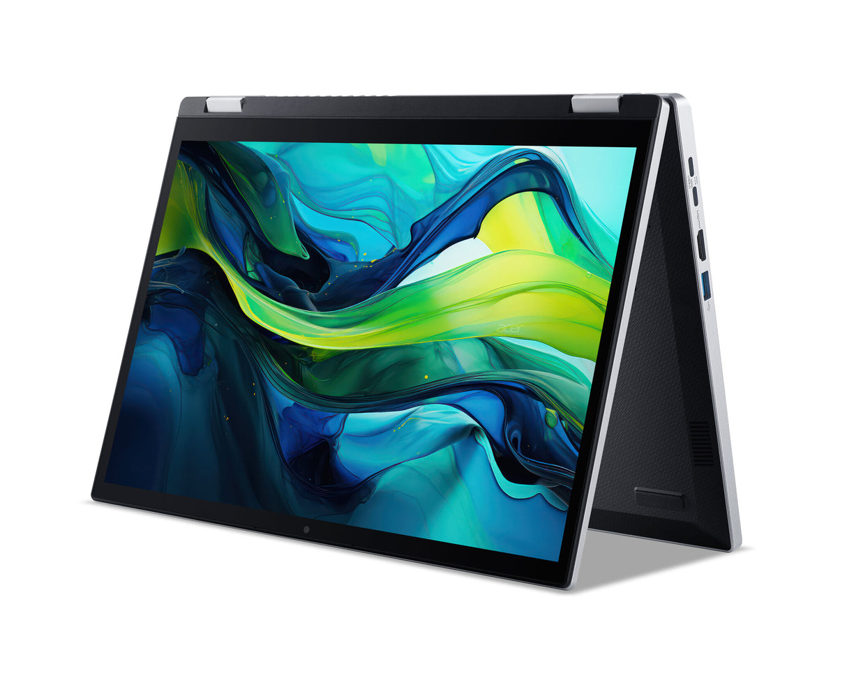 Acer Aspire Go Spin 14 AGSP14-31PT-C72L Intel® N N150 Hybrid (2-i-1) 35,6 cm (14") Berøringsskærm WUXGA 16 GB LPDDR5-SDRAM 512 GB SSD Wi-Fi 6 (802.11ax) Windows 11 Home Sølv