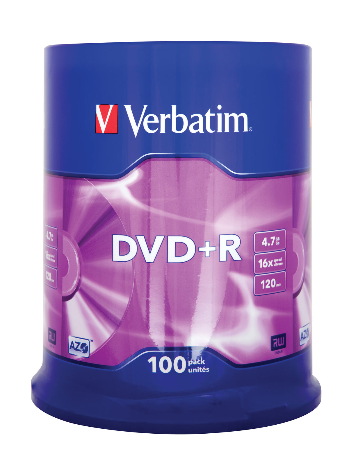 Verbatim DVD+R Matt Silver 4,7 GB 100 stk