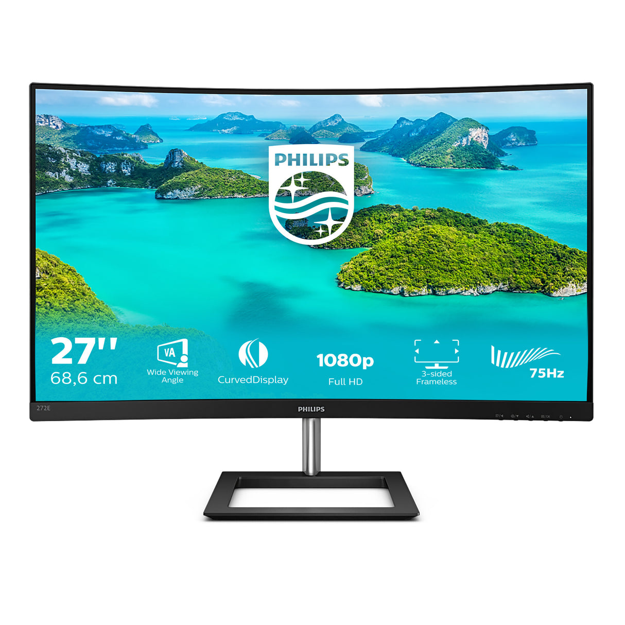 Philips E Line 272E1CA/00 computerskærm 68,6 cm (27") 1920 x 1080 pixel Fuld HD LCD Sort