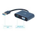 Gembird A-USB3-HDMIVGA-01 USB grafisk adapter 3840 x 2160 pixel Grå