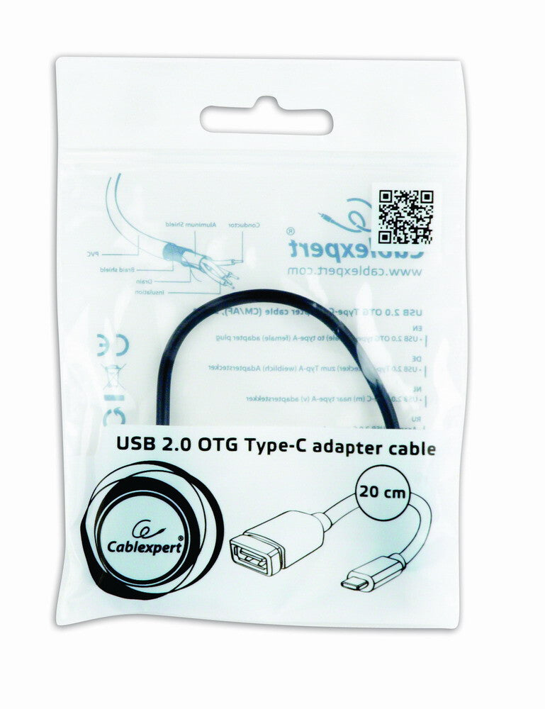 Gembird A-OTG-CMAF2-01 USB-kabel 0,2 m USB C USB A Sort