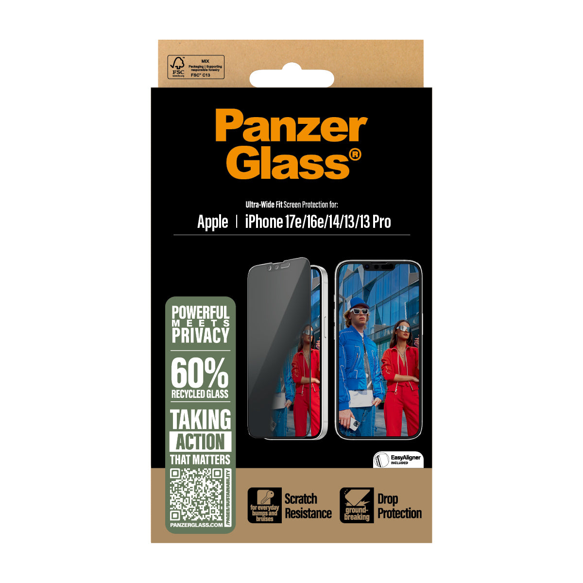 PanzerGlass Priv.Screen Protec. iPhone 16e Ultra-Wide Fit Al