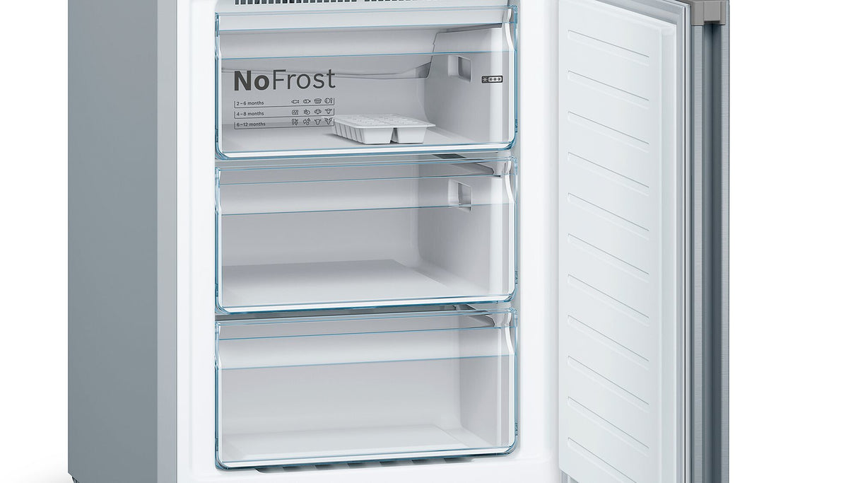 Bosch Serie 4 KGN36VLED køle-/fryseskab Fritstående 326 L Rustfrit stål