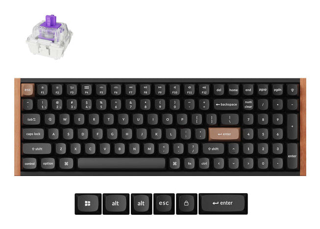 Keychron K4H-F1 tastatur Spil USB + RF Wireless + Bluetooth QWERTY Sort