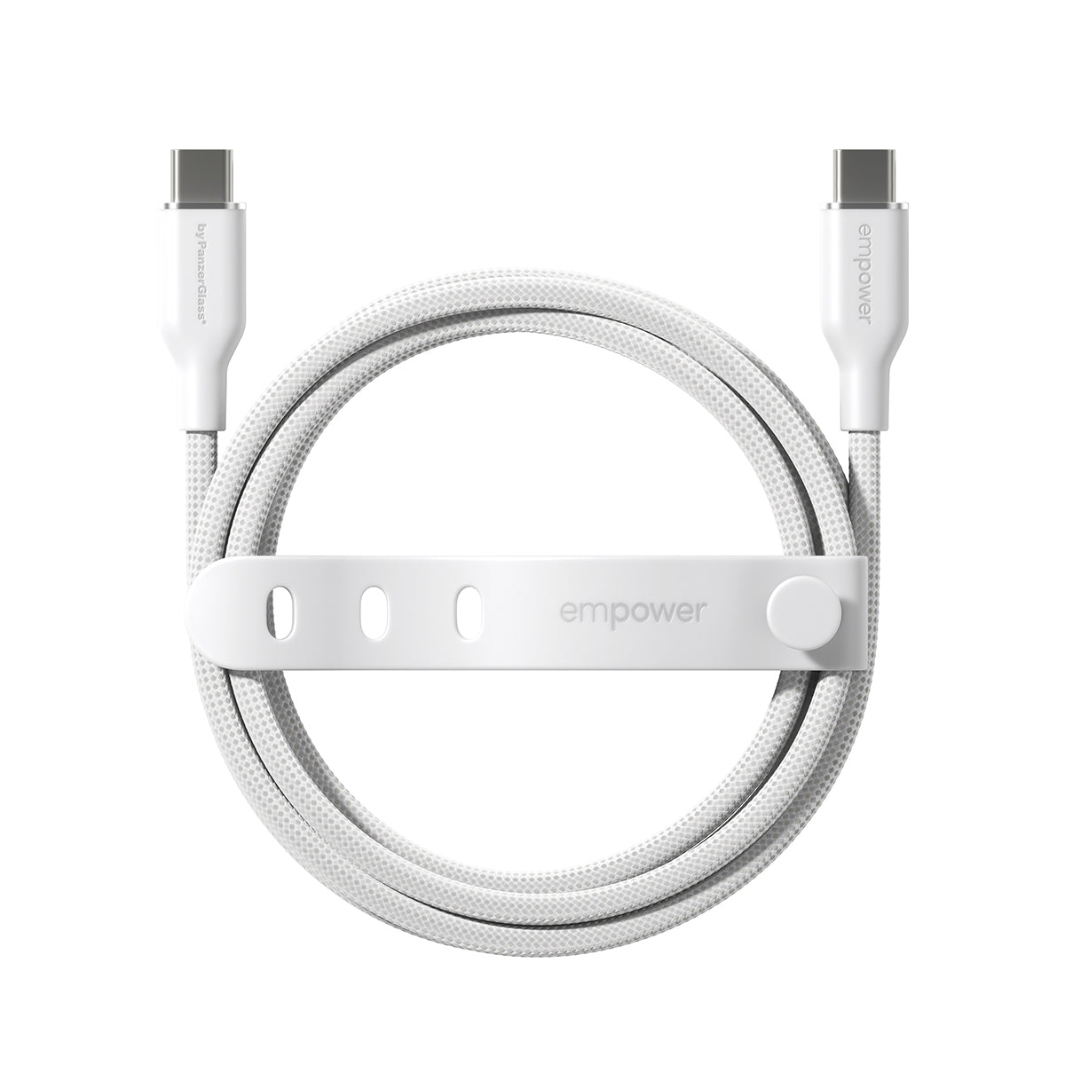 PanzerGlass empower by ® Racing 60W USB-C to USB-C Kabel | USB 2.0 | 1.2M | Silver White