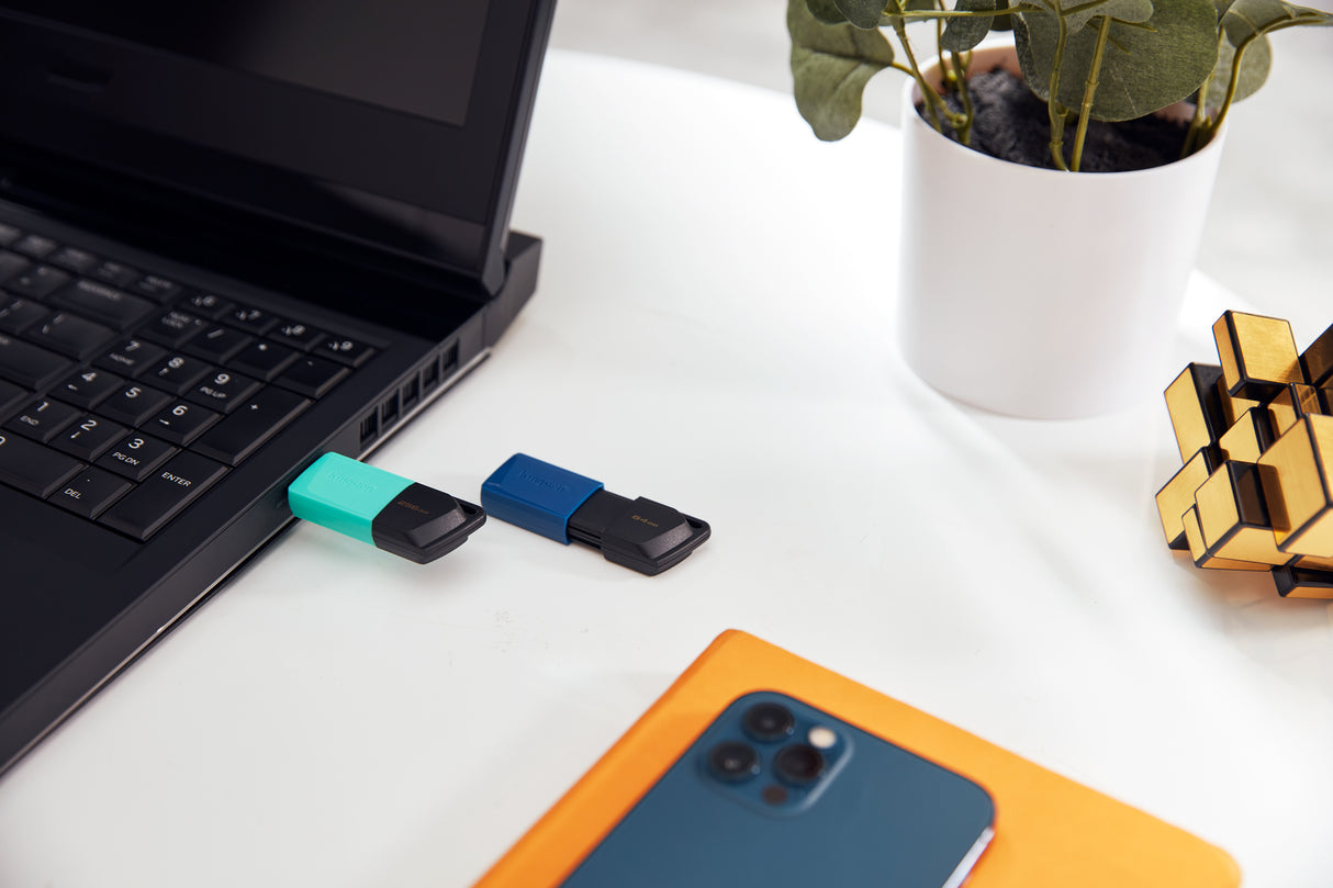 Kingston DataTraveler 64GB USB 3.2 Gen 1 Sort Blå