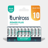 Uniross Power Plus Alkaline 24 x 10 stk. AAA batterier