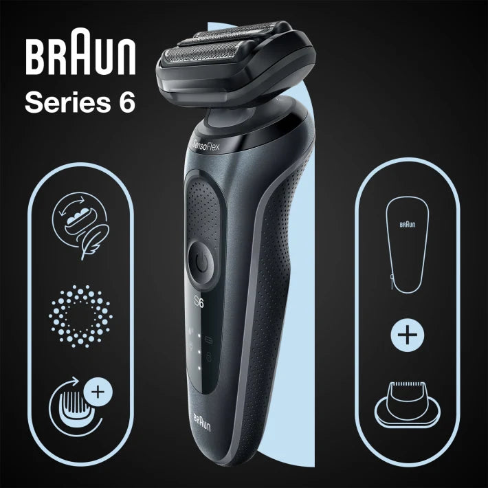 Braun Series 6 61-N1200s Folie shaver Trimmer Sort