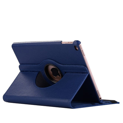 iPad mini 4 - Pu læder cover m/stand Litchi skin - Mørkeblå