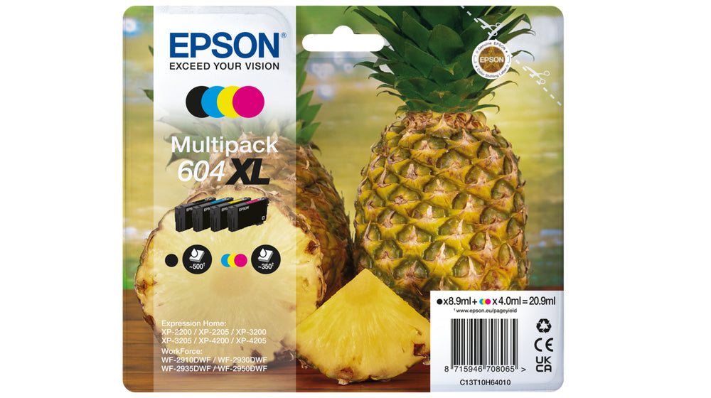 Epson 604XL blækpatron 4 stk Original Højt (XL) udbytte Sort, Blå, Magenta, Gul