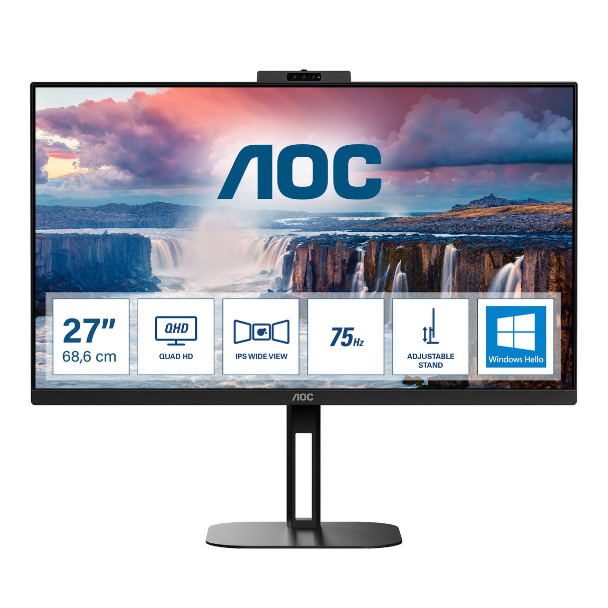AOC V5 Q27V5CW/BK computerskærm 68,6 cm (27") 2560 x 1440 pixel Quad HD LED Sort