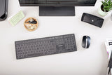 CHERRY KW 9100 SLIM tastatur Universel RF trådløs + Bluetooth QWERTY Nordisk Sort