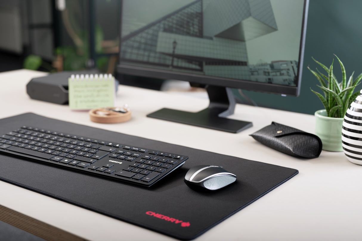 CHERRY KW 9100 SLIM tastatur Universel RF trådløs + Bluetooth QWERTY Nordisk Sort