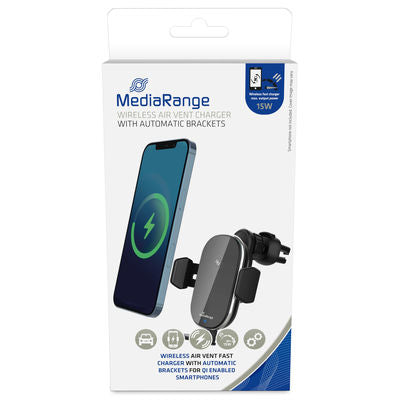 MediaRange MRMA117 oplader til mobil enhed Smartphone Sort Trådløs opladning Hurtig opladning Automatisk