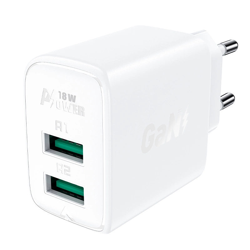 Acefast oplader 2x USB 18W QC 3.0, AFC, FCP hvid (A33 hvid)