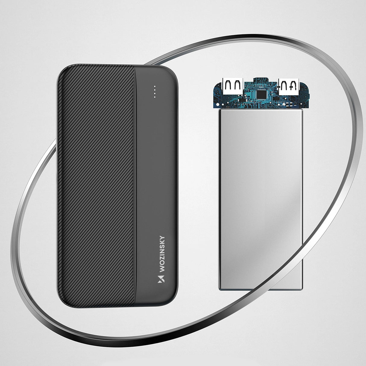Wozinsky powerbank Li-Po 10000mAh 2 x USB sort (WPBBK1)