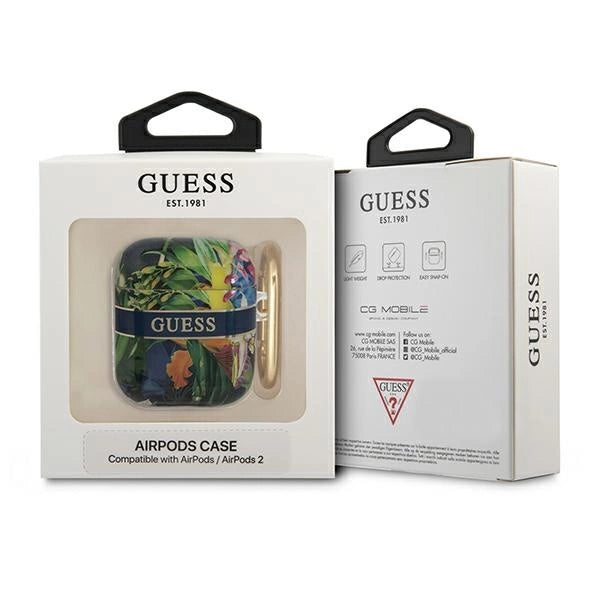 Guess GUA2HHFLB AirPods cover blå/blå Flower Strap Collection