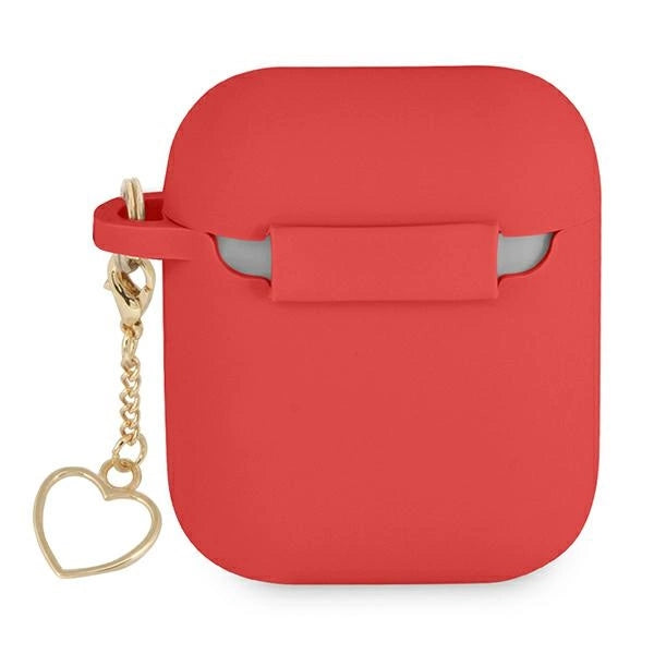 Guess GUA2LSCHSR AirPods cover rød/rød Silicone Charm Heart Collection