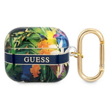 Guess GUA3HHFLB AirPods 3 cover blå/blå Flower Strap Collection
