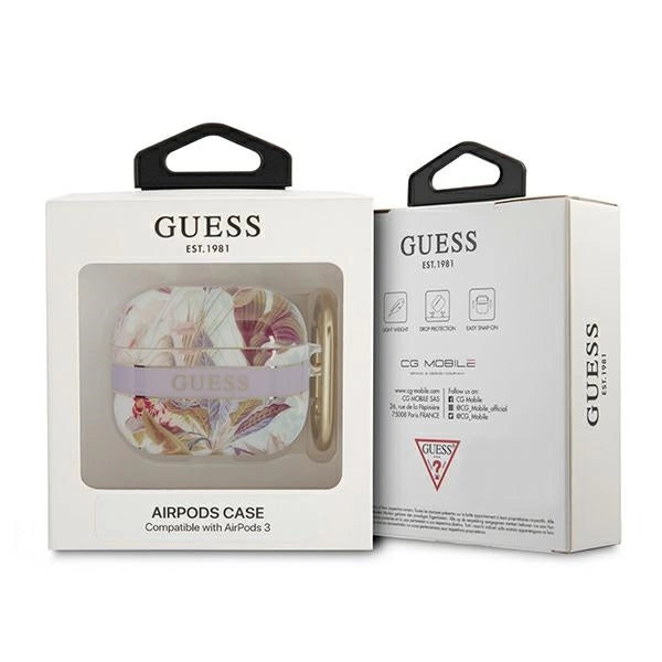 Guess GUA3HHFLU AirPods 3 cover lilla/lila Blomsterrem Samling