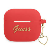 Guess GUA3LSCHSR AirPods 3 cover rød/rød Silicone Charm Heart Collection