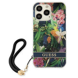 Guess GUHCP13LHFLSB iPhone 13 Pro / 13 6.1" blå/blå hardcase Flower Strap