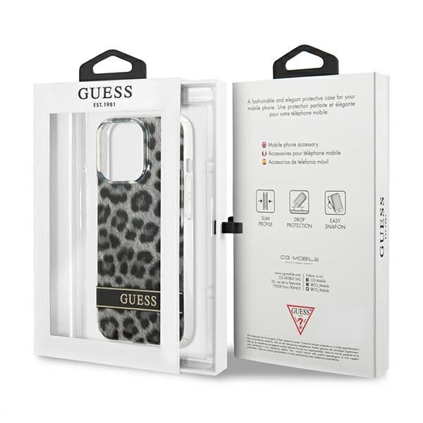 Guess GUHCP13LHSLEOK iPhone 13 Pro / 13 6.1" grå/grå hardcase Leopard