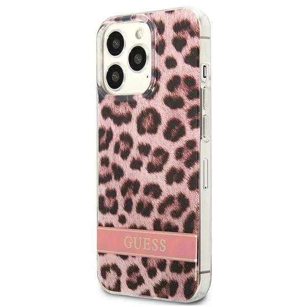 Guess GUHCP13LHSLEOP iPhone 13 Pro / 13 6.1" pink/pink hardcase Leopard