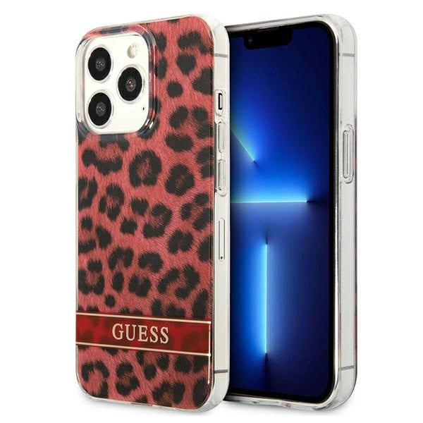 Guess GUHCP13LHSLEOR iPhone 13 Pro / 13 6.1" rød/rød hardcase Leopard