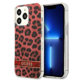 Guess GUHCP13LHSLEOR iPhone 13 Pro / 13 6.1" rød/rød hardcase Leopard