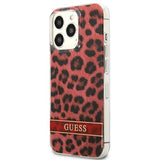 Guess GUHCP13LHSLEOR iPhone 13 Pro / 13 6.1" rød/rød hardcase Leopard