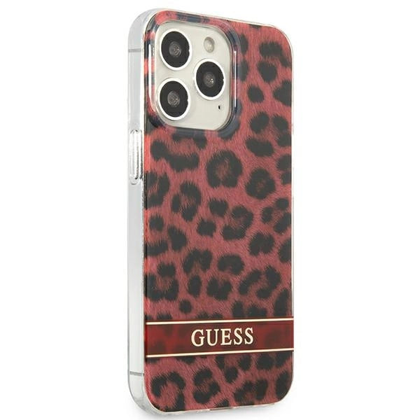 Guess GUHCP13LHSLEOR iPhone 13 Pro / 13 6.1" rød/rød hardcase Leopard