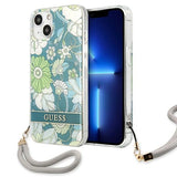 Guess GUHCP13MHFLSN iPhone 13 6.1" grøn/grøn hardcase Flower Strap