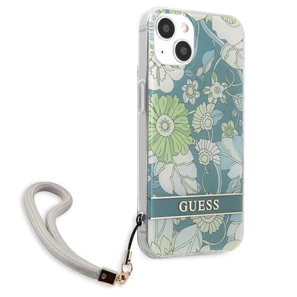 Guess GUHCP13MHFLSN iPhone 13 6.1" grøn/grøn hardcase Flower Strap
