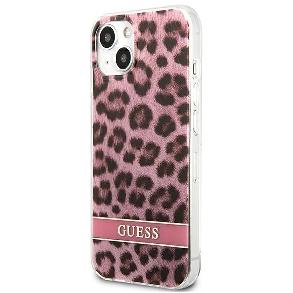 Guess GUHCP13SHSLEOP iPhone 13 mini 5.4" pink/pink hardcase Leopard
